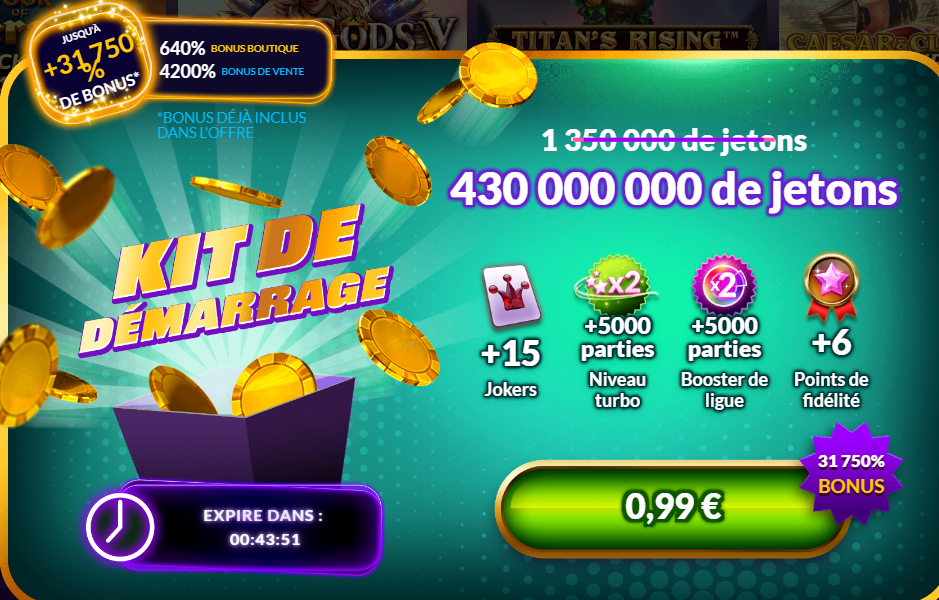 Kit de demarrage de Casino MyJackpot