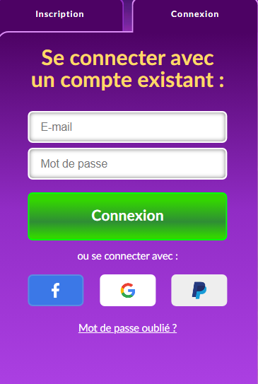 Connexion des membres du casino MyJackpot